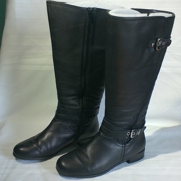 Rose Petals Trudy Wide black softy calf 8M boots - Picture 1 of 5